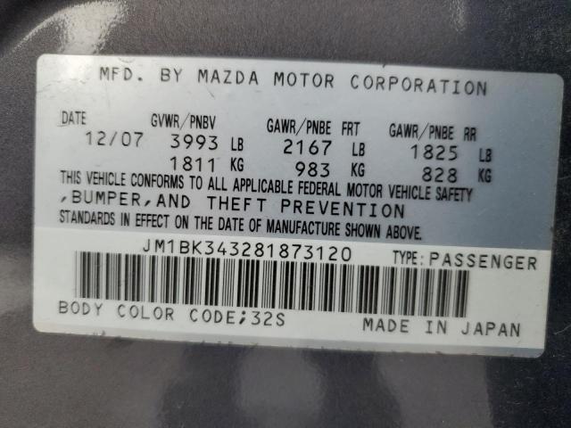 Photo 14 from auction – 2008 MAZDA 3 HATCHBAC with VIN JM1BK343281873120