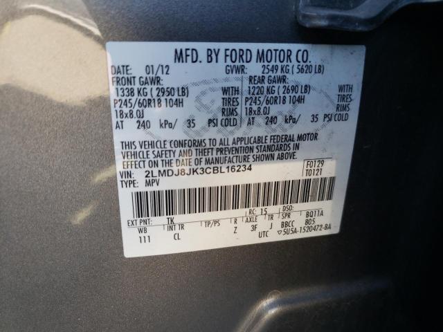 Photo 14 from auction – 2012 LINCOLN AVIATOR GR with VIN 2LMDJ8JK3CBL16234