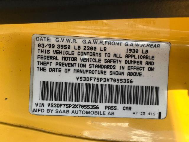 Photo 10 from auction – 1999 SAAB 9-3 SE with VIN YS3DF75P3X7055356