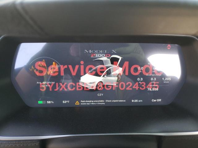 Photo 9 from auction – 2016 TESLA MODEL X with VIN 5YJXCBE48GF024345