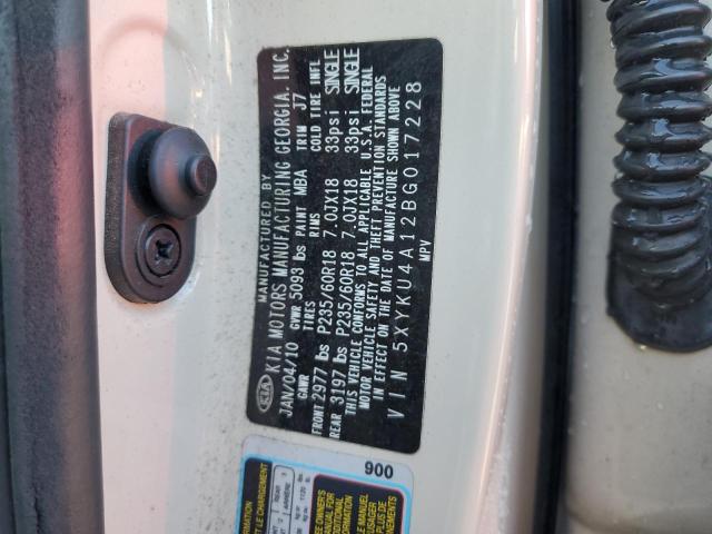 Photo 14 from auction – 2011 KIA SORENTO EX with VIN 5XYKU4A12BG017228