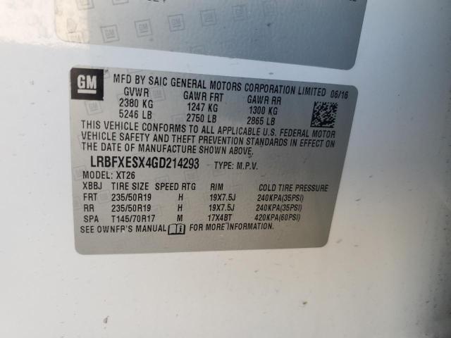 Photo 14 from auction – 2016 BUICK ENVISION P with VIN LRBFXESX4GD214293