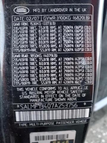 Photo 14 from auction – 2007 LAND ROVER RANGE ROVE with VIN SALMF13407A253756