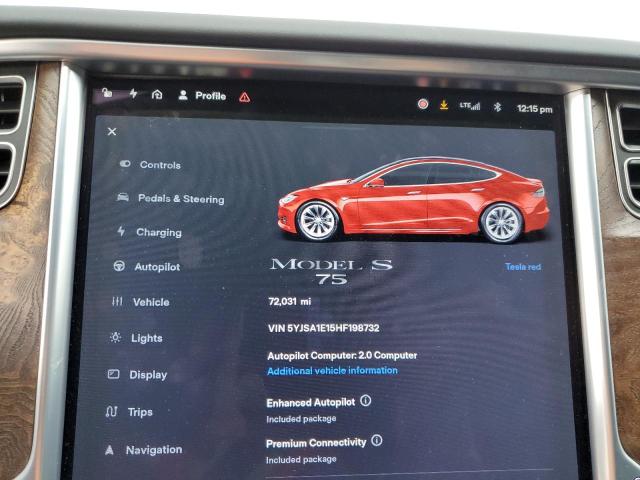 Photo 9 from auction – 2017 TESLA MODEL S with VIN 5YJSA1E15HF198732