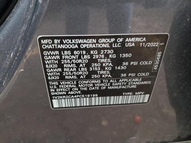 Photo 14 from auction – 2023 VOLKSWAGEN ATLAS SE with VIN 1V2KR2CA4PC519199