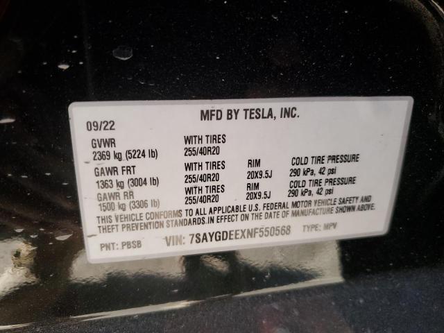 Photo 14 from auction – 2022 TESLA MODEL Y with VIN 7SAYGDEEXNF550568