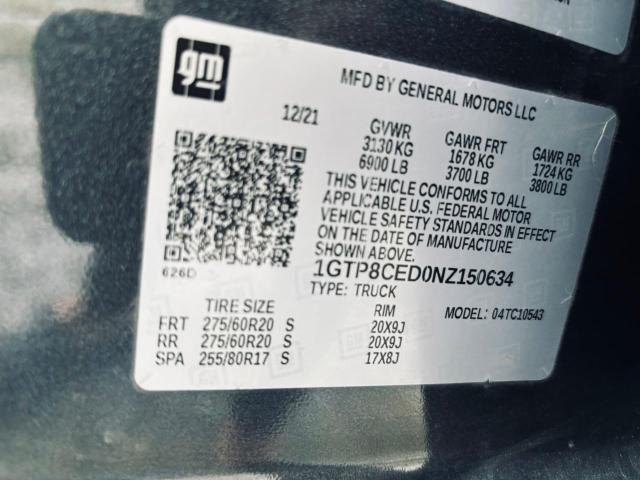 Photo 10 from auction – 2022 GMC SIERRA LIM with VIN 1GTP8CED0NZ150634