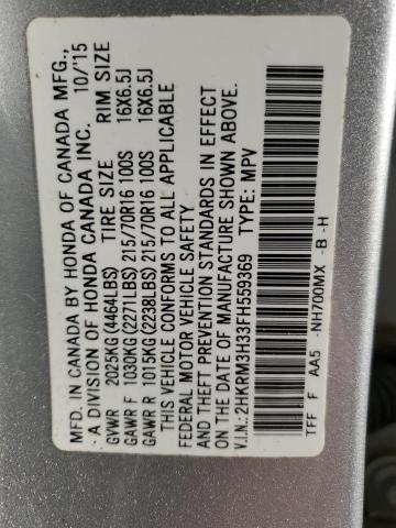 Photo 14 from auction – 2015 HONDA CR-V LX with VIN 2HKRM3H33FH559369