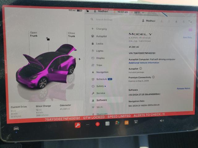 Photo 9 from auction – 2022 TESLA MODEL Y with VIN 7SAYGDEE7NF400191