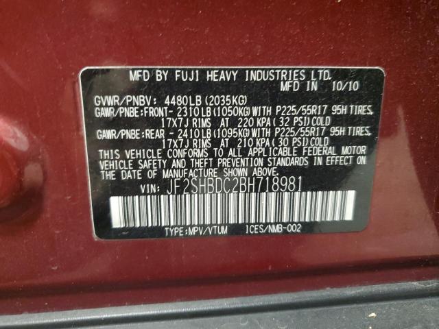 Photo 14 from auction – 2011 SUBARU FORESTER 2 with VIN JF2SHBDC2BH718981