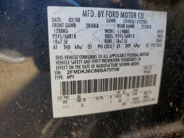 Photo 14 from auction – 2008 FORD EDGE SE with VIN 2FMDK36C88BA70706