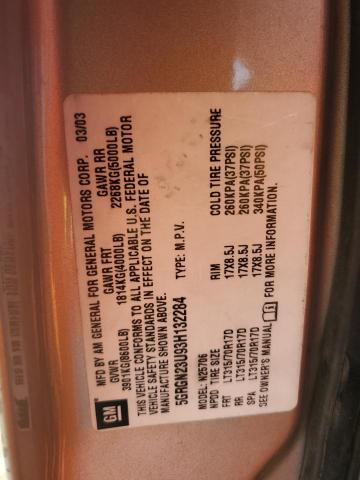 Photo 14 from auction – 2003 HUMMER H2 with VIN 5GRGN23U93H132284