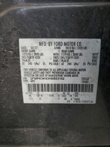 Photo 14 from auction – 2017 FORD EDGE TITAN with VIN 2FMPK3K93HBB53192