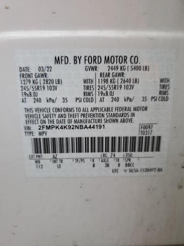 Photo 14 from auction – 2022 FORD EDGE TITAN with VIN 2FMPK4K92NBA44191