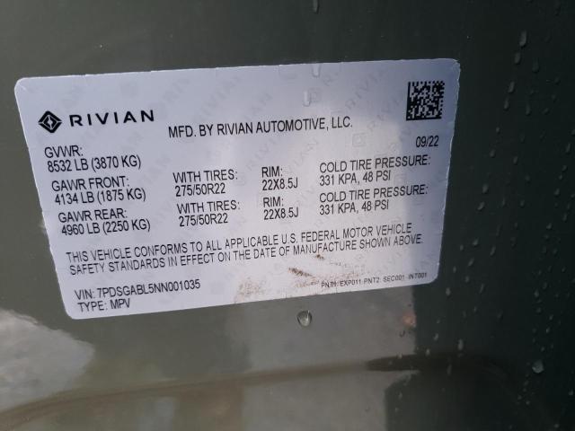 Photo 14 from auction – 2022 RIVIAN R1S LAUNCH with VIN 7PDSGABL5NN001035