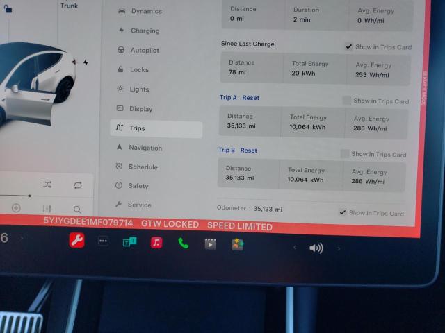 Photo 9 from auction – 2021 TESLA MODEL Y with VIN 5YJYGDEE1MF079714