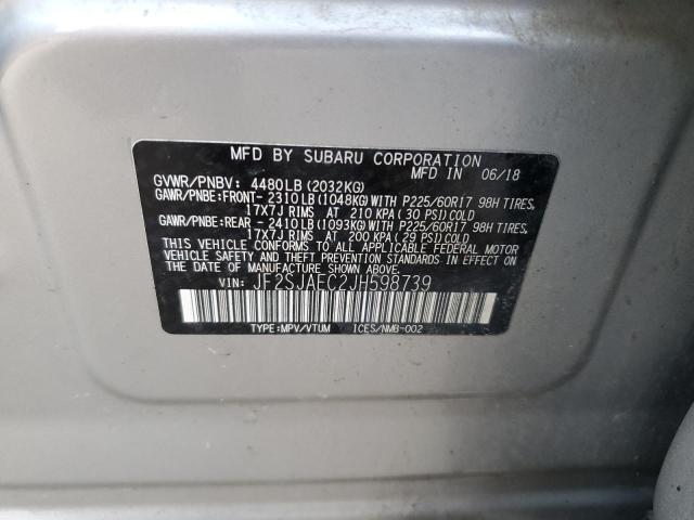 Photo 14 from auction – 2018 SUBARU FORESTER 2 with VIN JF2SJAEC2JH598739