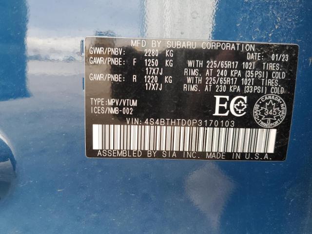 Photo 14 from auction – 2023 SUBARU OUTBACK WI with VIN 4S4BTHTD0P3170103