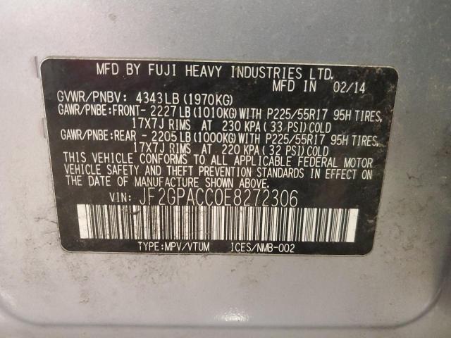 Photo 14 from auction – 2014 SUBARU XV CROSSTR with VIN JF2GPACC0E8272306
