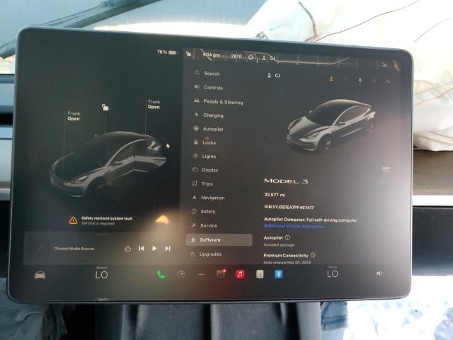 Photo 9 from auction – 2023 TESLA MODEL 3 with VIN 5YJ3E1EA7PF467417