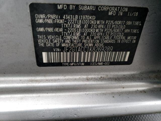 Photo 14 from auction – 2019 SUBARU CROSSTREK with VIN JF2GTACC1K8269289