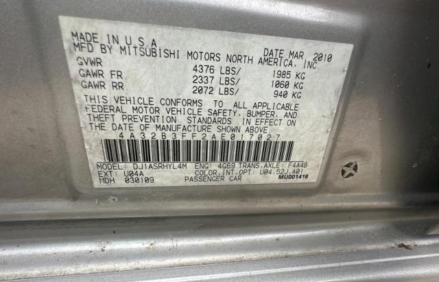 Photo 10 from auction – 2010 MITSUBISHI GALANT ES with VIN 4A32B3FF2AE017027