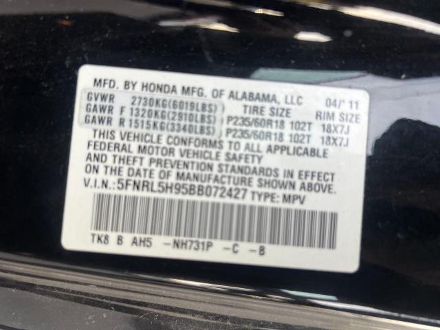 Photo 10 from auction – 2011 HONDA ODYSSEY TO with VIN 5FNRL5H95BB072427