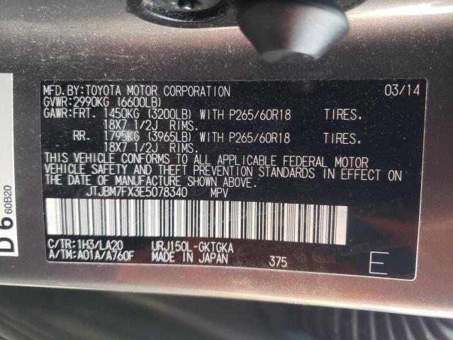 Photo 14 from auction – 2014 LEXUS GX 460 with VIN JTJBM7FX3E5078340