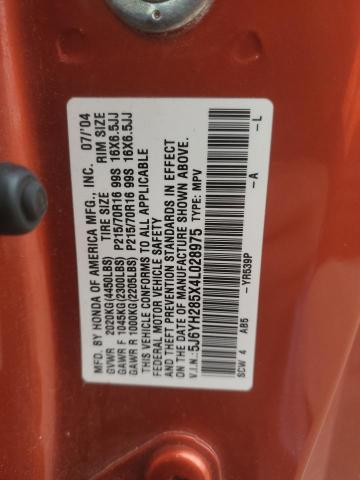 Photo 14 from auction – 2004 HONDA ELEMENT EX with VIN 5J6YH285X4L028975