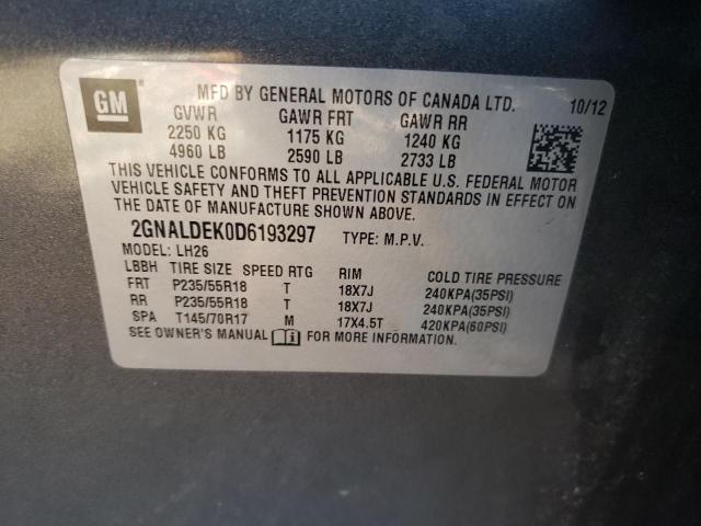 Photo 14 from auction – 2013 CHEVROLET EQUINOX LT with VIN 2GNALDEK0D6193297