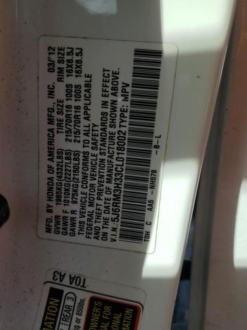Photo 14 from auction – 2012 HONDA CRV with VIN 5J6RM3H33CL018002