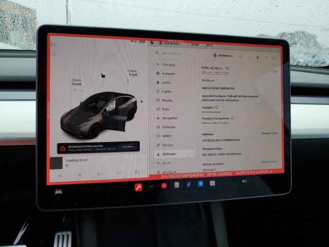 Photo 9 from auction – 2021 TESLA MODEL Y with VIN 5YJYGDEF3MF240010