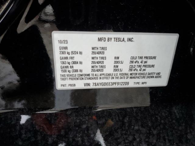 Photo 14 from auction – 2023 TESLA MODEL Y with VIN 7SAYGDEE3PF912209
