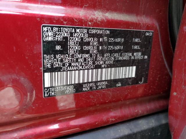 Photo 14 from auction – 2021 TOYOTA VENZA LE with VIN JTEAAAAH3MJ049247