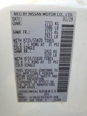 Photo 14 from auction – 2019 NISSAN PATHFINDER with VIN 5N1DR2MM5KC608853