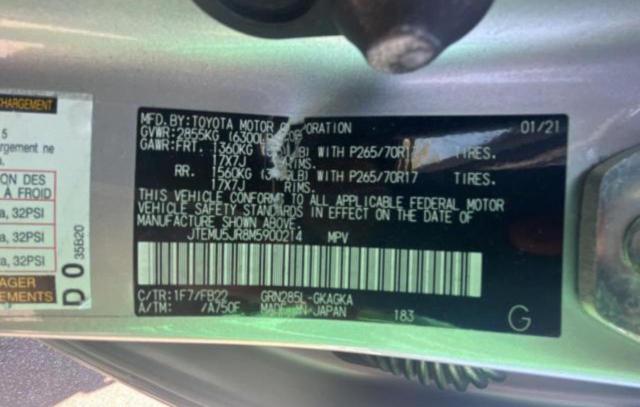 Photo 10 from auction – 2021 TOYOTA 4RUNNER SR with VIN JTEMU5JR8M5900214