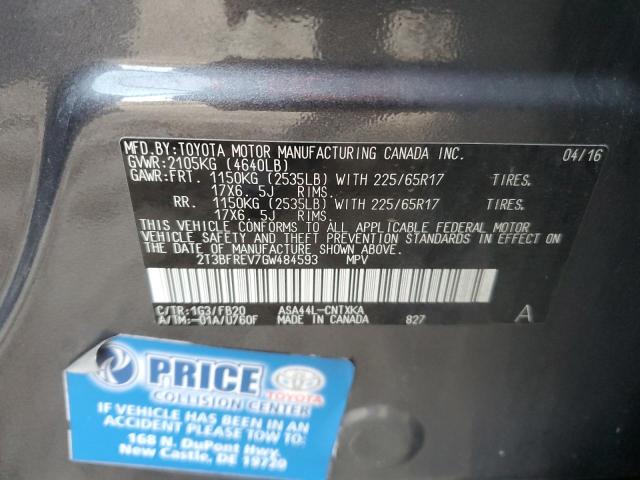 Photo 14 from auction – 2016 TOYOTA RAV4 LE with VIN 2T3BFREV7GW484593