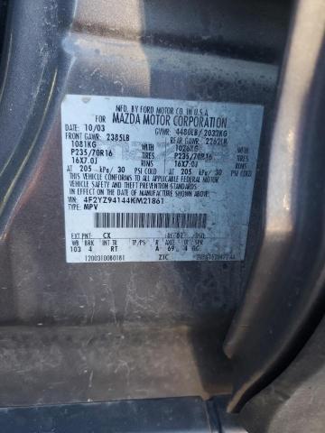 Photo 14 from auction – 2004 MAZDA TRIBUTE LX with VIN 4F2YZ94144KM21861
