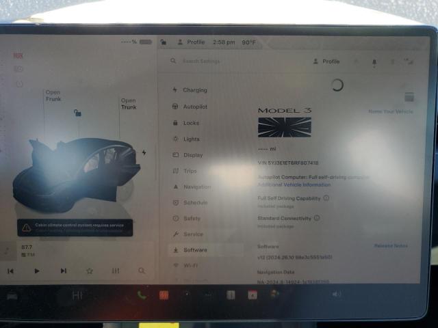 Photo 9 from auction – 2024 TESLA MODEL 3 with VIN 5YJ3E1ET6RF807418
