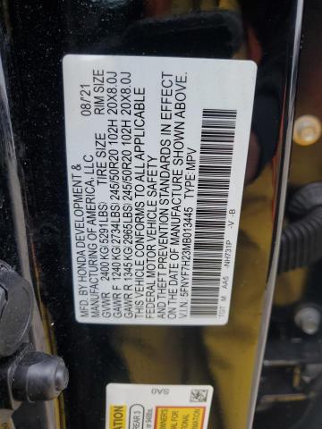 Photo 14 from auction – 2021 HONDA PASSPORT with VIN 5FNYF7H23MB013445
