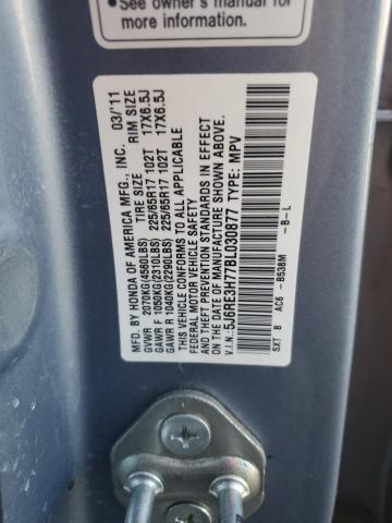 Photo 14 from auction – 2011 HONDA CR-V EXL with VIN 5J6RE3H77BL030877