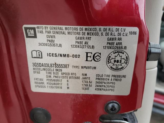 Photo 14 from auction – 2007 BUICK RENDEZVOUS with VIN 3G5DA03L87S555387