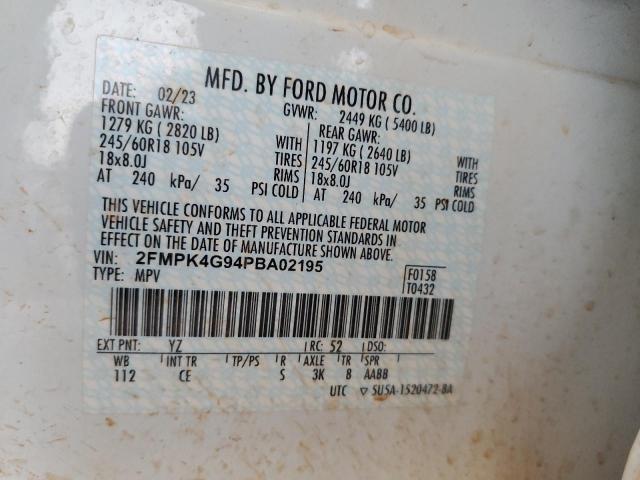 Photo 14 from auction – 2023 FORD EDGE with VIN 2FMPK4G94PBA02195