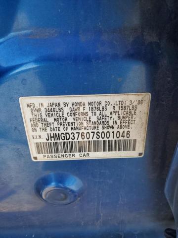 Photo 14 from auction – 2007 HONDA FIT S with VIN JHMGD37607S001046