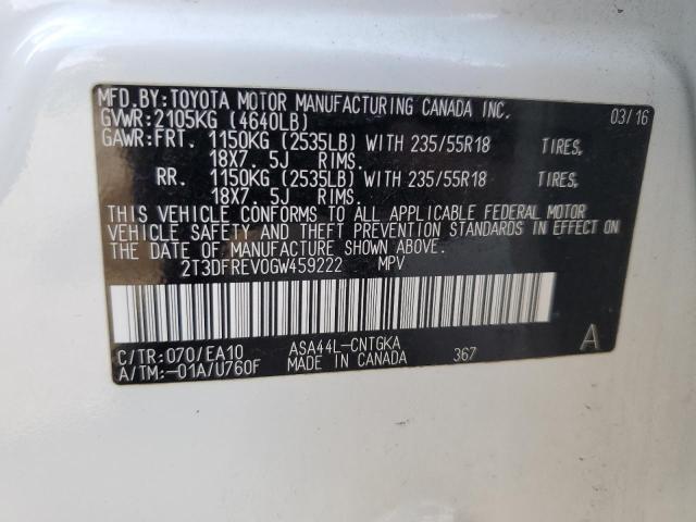 Photo 14 from auction – 2016 TOYOTA RAV4 LIMIT with VIN 2T3DFREV0GW459222