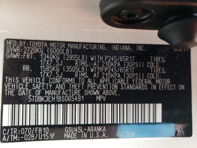 Photo 14 from auction – 2011 TOYOTA HIGHLANDER with VIN 5TDBK3EH1BS065491