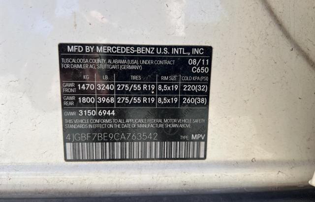 Photo 10 from auction – 2012 MERCEDES-BENZ GL 450 4MA with VIN 4JGBF7BE9CA763542