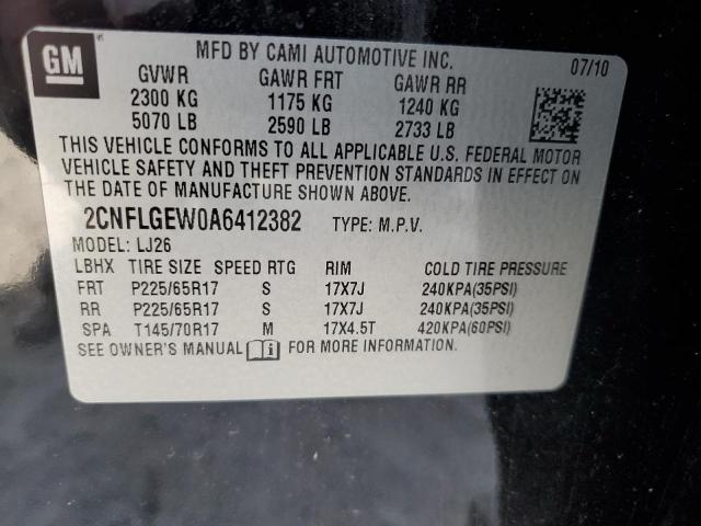 Photo 14 from auction – 2010 CHEVROLET EQUINOX LT with VIN 2CNFLGEW0A6412382