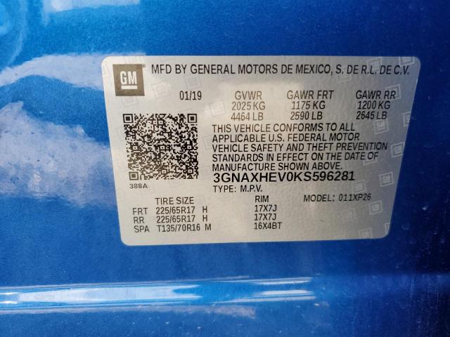 Photo 14 from auction – 2019 CHEVROLET EQUINOX LS with VIN 3GNAXHEV0KS596281