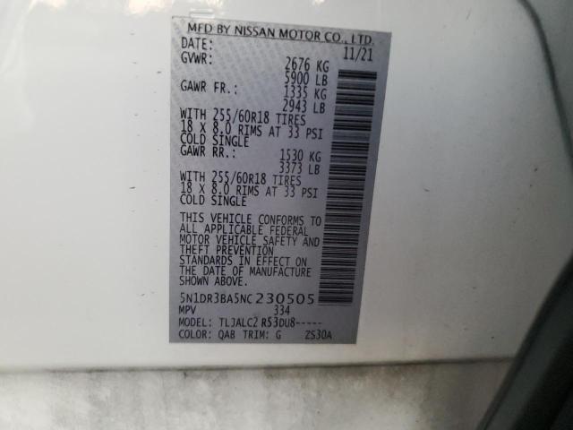 Photo 14 from auction – 2022 NISSAN PATHFINDER with VIN 5N1DR3BA5NC230505